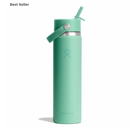 Wide Mouth Bottle - 24oz With Flex Straw Cap