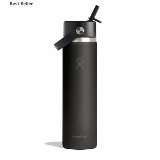 Wide Mouth Bottle - 24oz With Flex Straw Cap