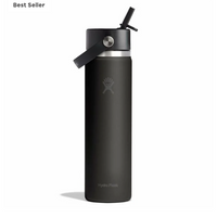 Wide Mouth Bottle - 24oz With Flex Straw Cap