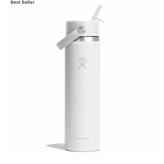 Wide Mouth Bottle - 24oz With Flex Straw Cap