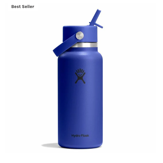 Wide Mouth Bottle - 32oz With Flex Straw Cap