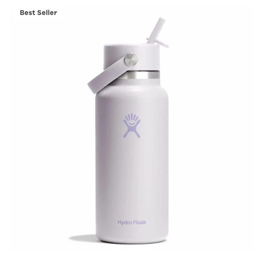 Wide Mouth Bottle - 32oz With Flex Straw Cap