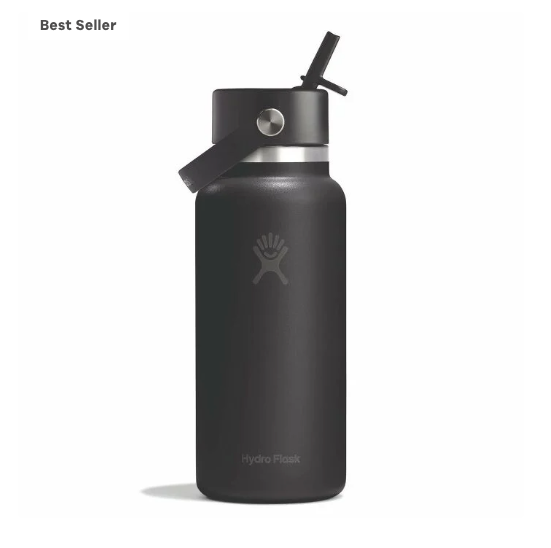 Wide Mouth Bottle - 32oz With Flex Straw Cap