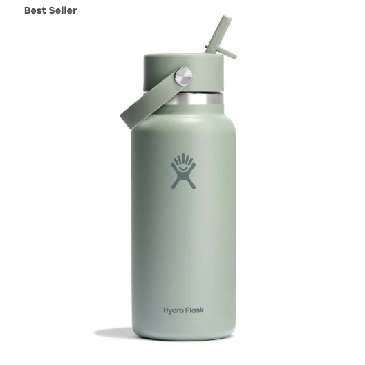 Wide Mouth Bottle - 32oz With Flex Straw Cap