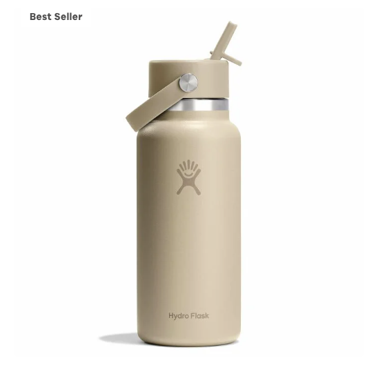 Wide Mouth Bottle - 32oz With Flex Straw Cap