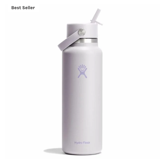 Wide Mouth Bottle - 40oz With Flex Straw Cap