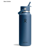 Wide Mouth Bottle - 40oz With Flex Straw Cap