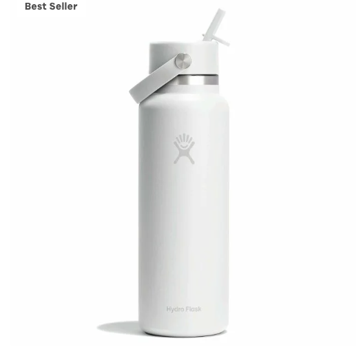 Wide Mouth Bottle - 40oz With Flex Straw Cap