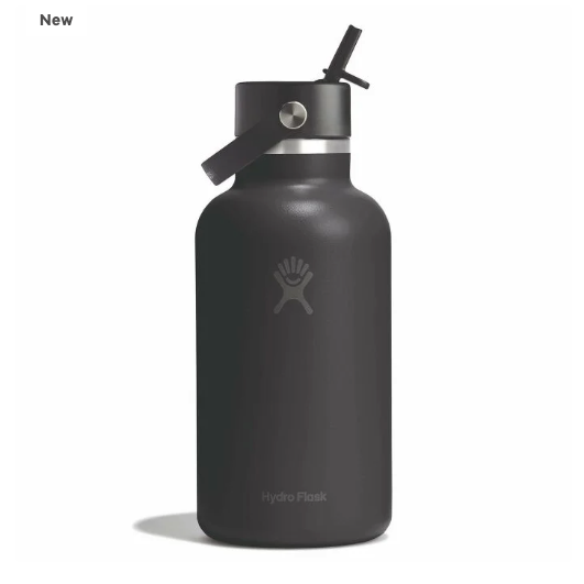 Wide mouth Bottle - 64oz With Flex Straw Cap