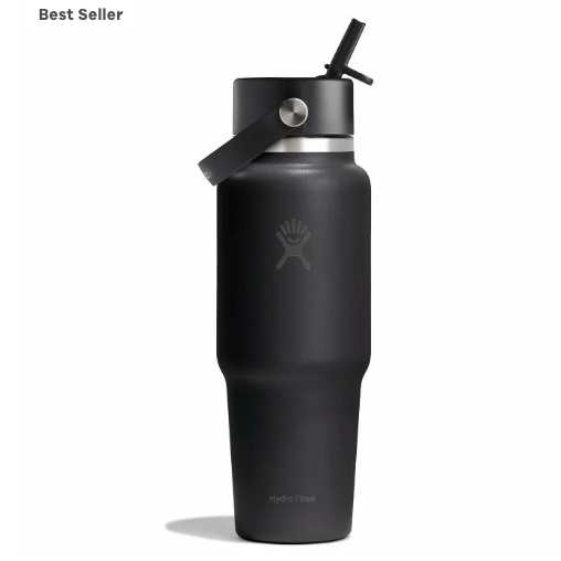 Travel Bottle With Flex Straw Cap - 32oz