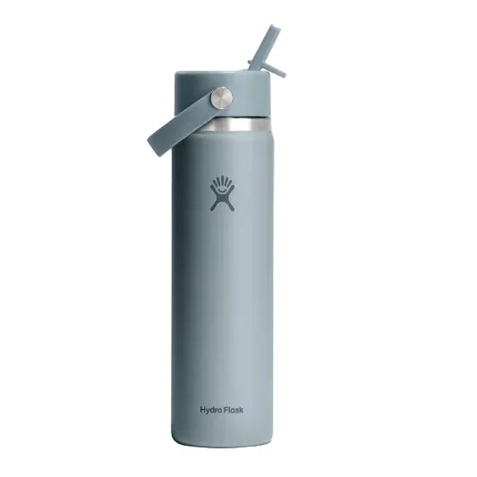 Wide Mouth Bottle - 24oz With Flex Straw Cap