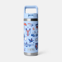 Water Bottle - 18oz Rambler Bottle with Color Matched Straw Cap