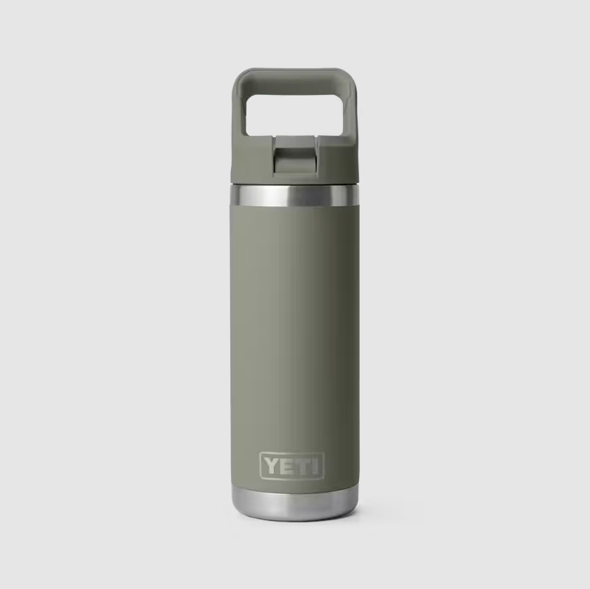 Water Bottle - 18oz Rambler Bottle with Color Matched Straw Cap