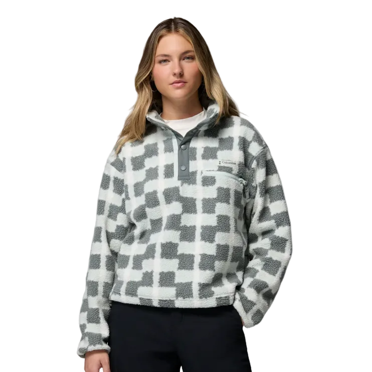 Fleece - Columbia Women's Helvetia II Printed Cropped Half Snap Fleece Pullover