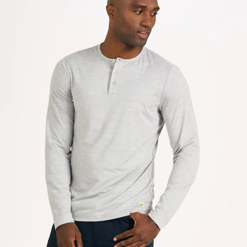 Mens Long Sleeve - Vuori Ease Performance Henley Long Sleeve