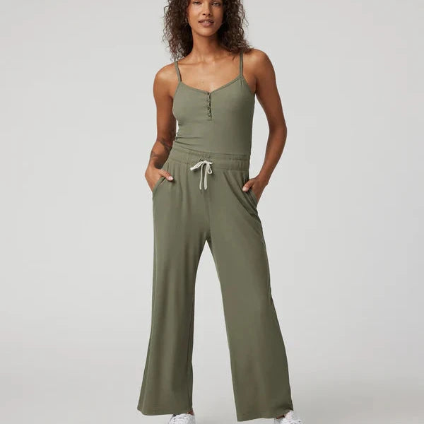 Ladies Jumpsuit - Vuori Pose Henley Jumpsuit