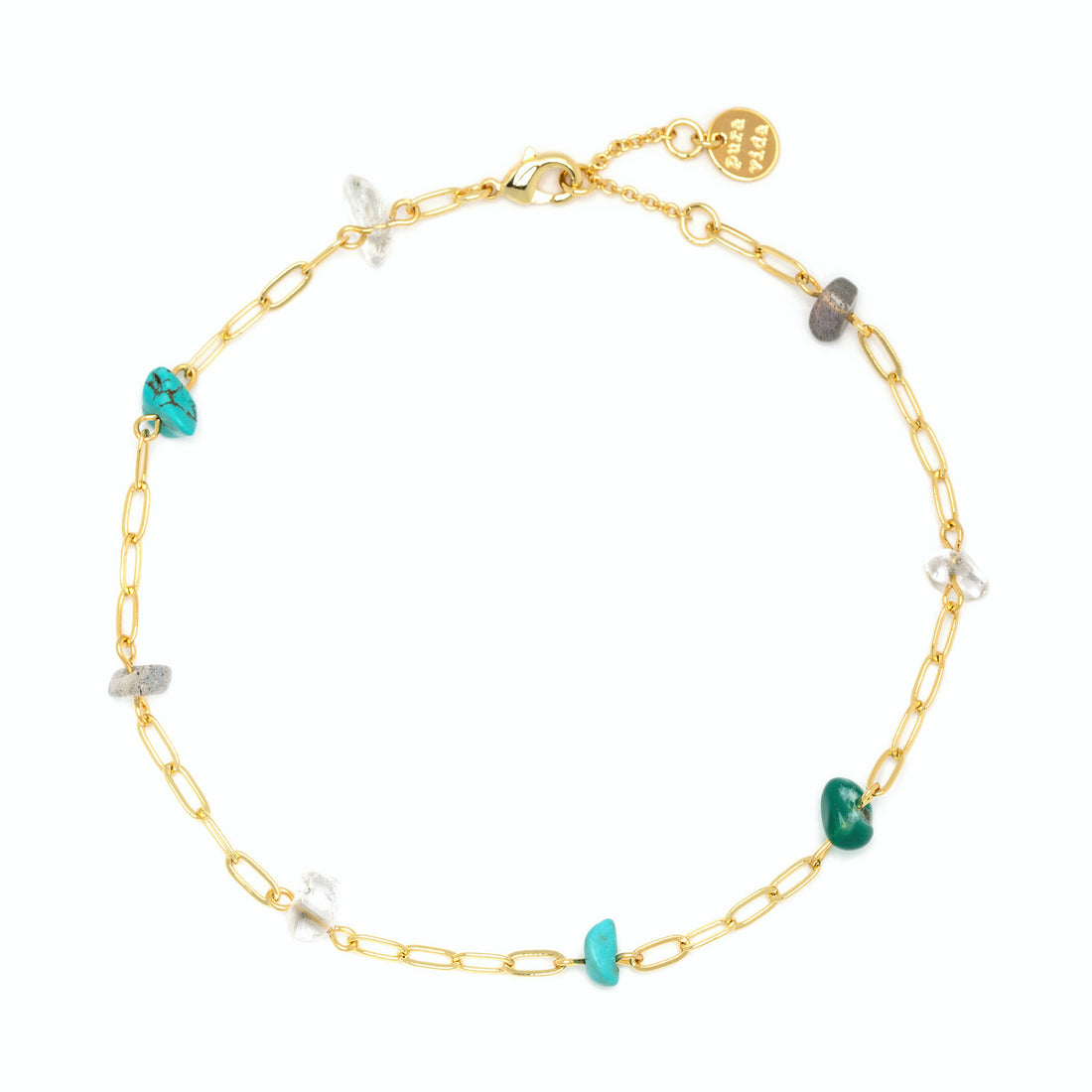 Anklet - Pura Vida Gold Bead and Stone Anklet