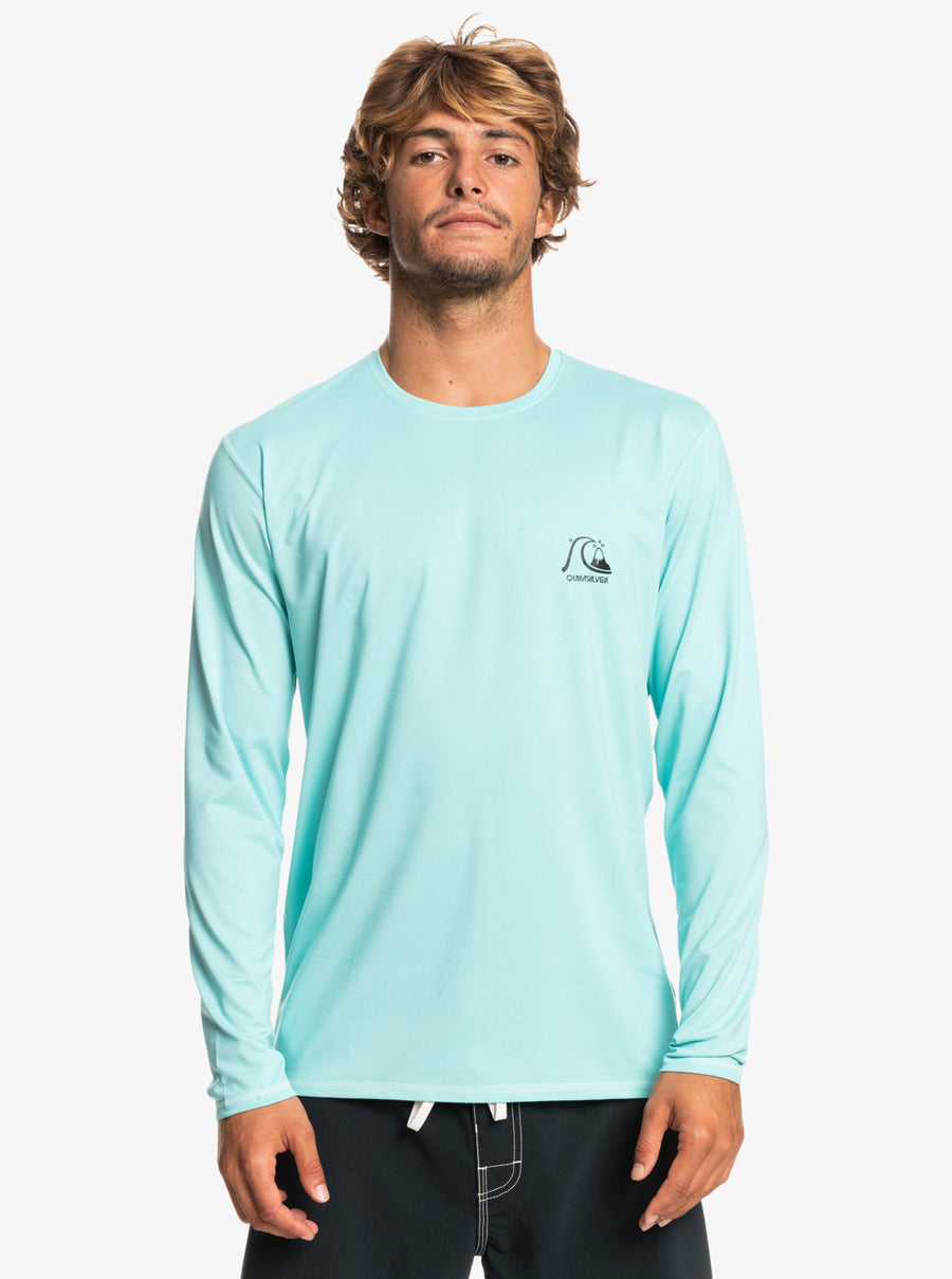 Mens Sun Shirt - Quiksilver Heritage Heather Long Sleeve UPF 50 Surf Tee