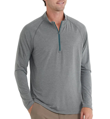 Mens Tee - Free Fly Bamboo Flex Quarter Zip Long Sleeve Tee