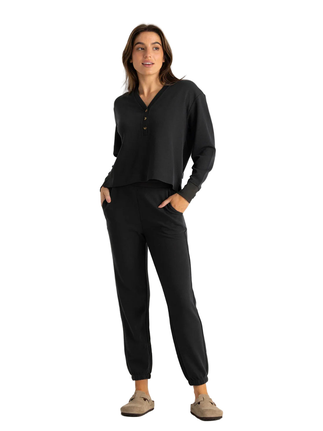 Ladies Jogger - Free Fly Waffle Jogger