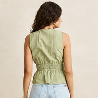 Top - Rhythm Vista Stripe Tie Front Top