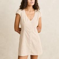 Dress - Rhythm London Check Cap-Sleeve Dress