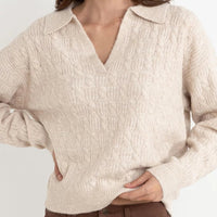 Top - Rhythm Lexie Collared V-Neck Jumper