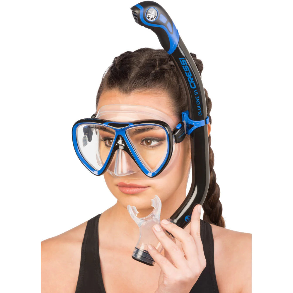 Mask / Snorkel Set Adult - Cressi Ikarus Mask /  Orion Semi-Dry Snorkel Set