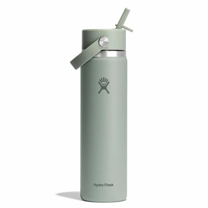Wide Mouth Bottle - 24oz With Flex Straw Cap