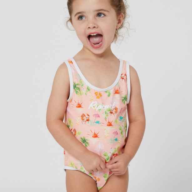 Flower Plaid - One-Piece Swimsuit for Girls 2-7