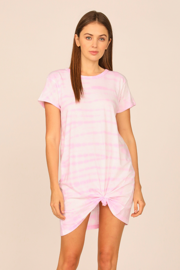 Dress - Tie Dye V Back Tee Shirt Dress