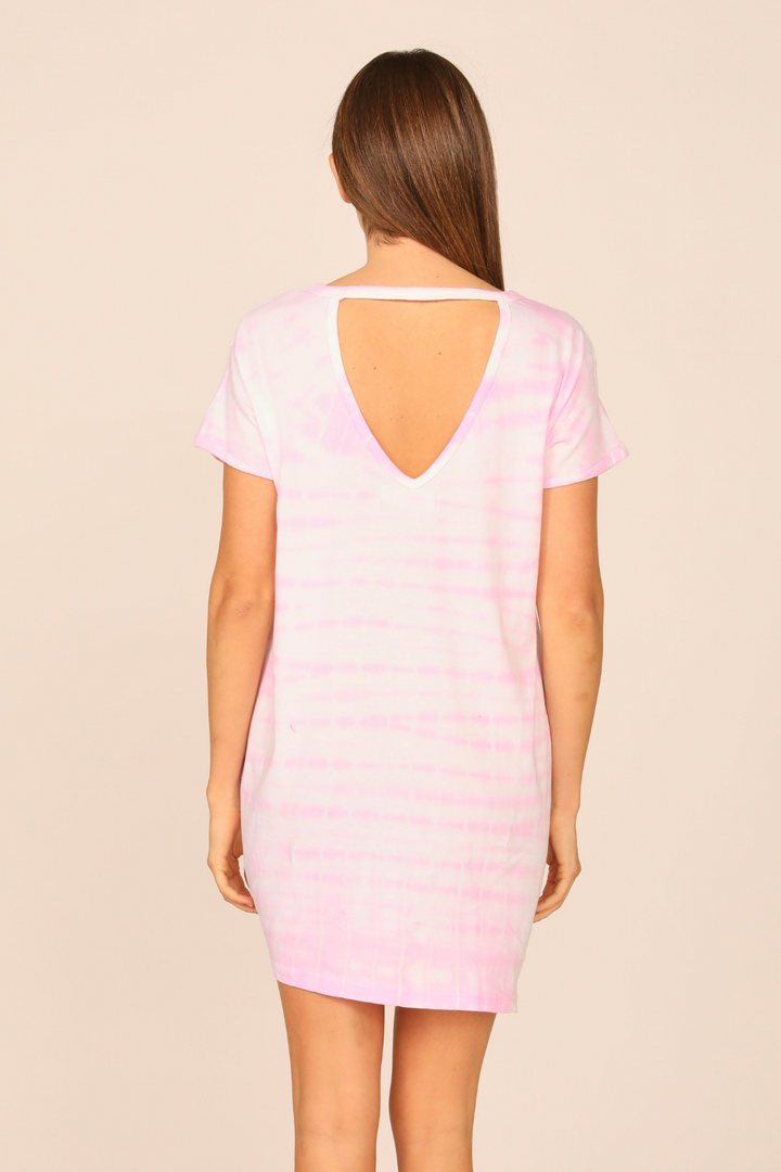 Dress - Tie Dye V Back Tee Shirt Dress