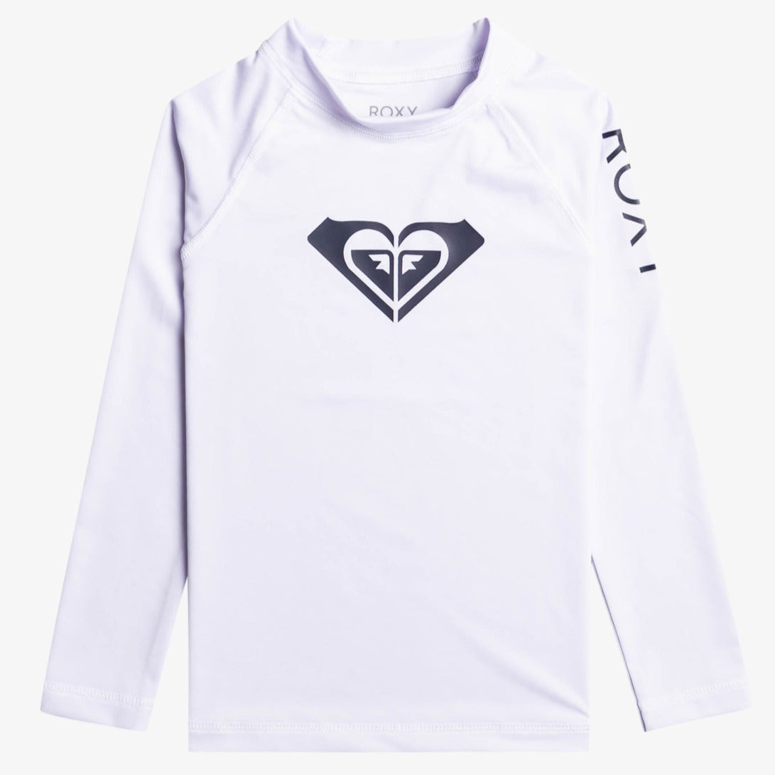 Girls Sun Shirt - Roxy Girls 2-7 Whole Hearted UPF 50 Long Sleeve Rashguard