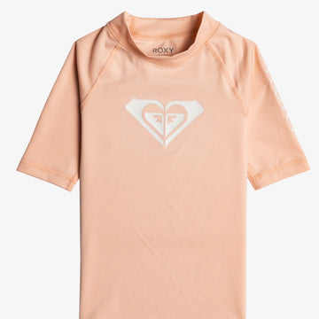 Girls Sun Shirt - Roxy Girls 2-7 Whole Hearted UPF 50 Short Sleeve Rashguard